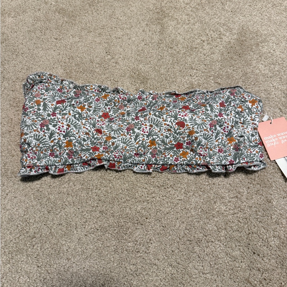 Floral bikini bandeau top